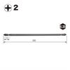 VESSEL Double-Ended Bits for Electric Screwdrivers, +2 X 200mm, 10-Piece Set, Hardness H (High Hardness), A14 ZP