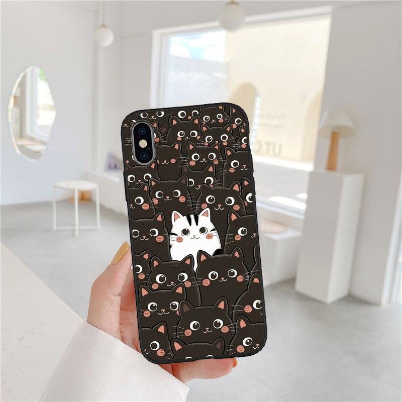 LO23 Cat Kitten Meow Soft Shell Phone Case for Samsung Galaxy S20 S21 S22 Ultra FE + Plus A21S A22 A24 A25 A26 A30 A30S A31