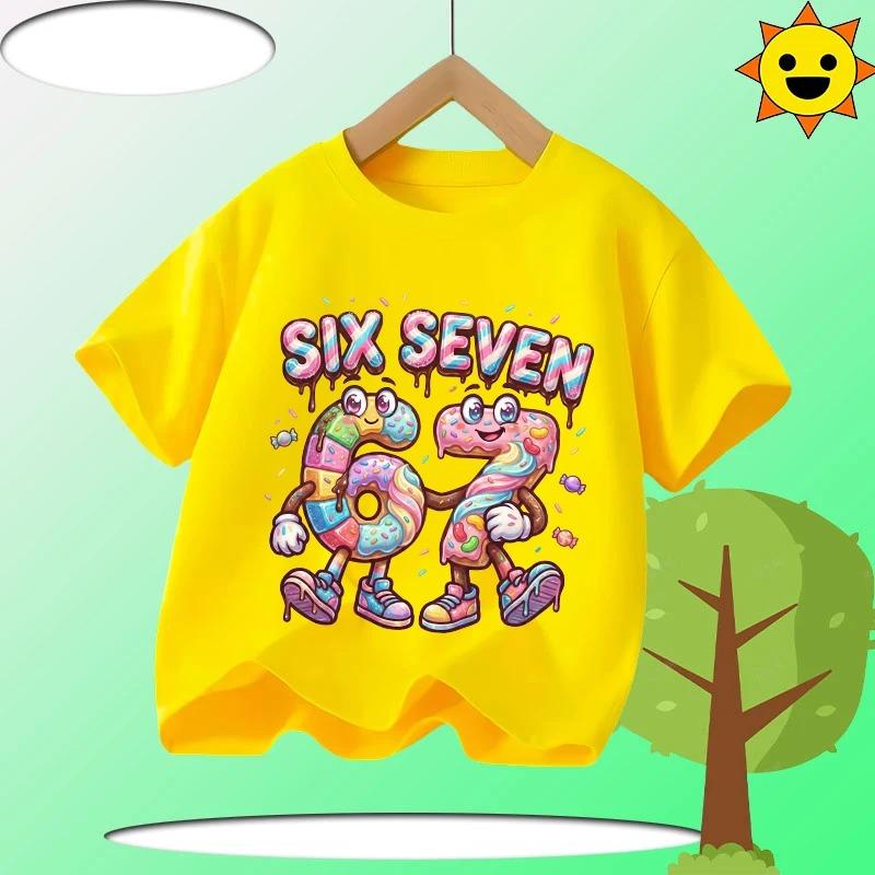Zomer 67 Zes Zeven Cool Grappig T-shirt met print Kinder T-shirts Mode Oys Meisjes Katoenen T-shirt Italiaans 67 Casual Kinderkleding Top