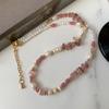Pearl Necklace Xia Freshwater Accessories Natural Rosemite Neck Chain Dopamine Pink Crystal Sweater Chain Women