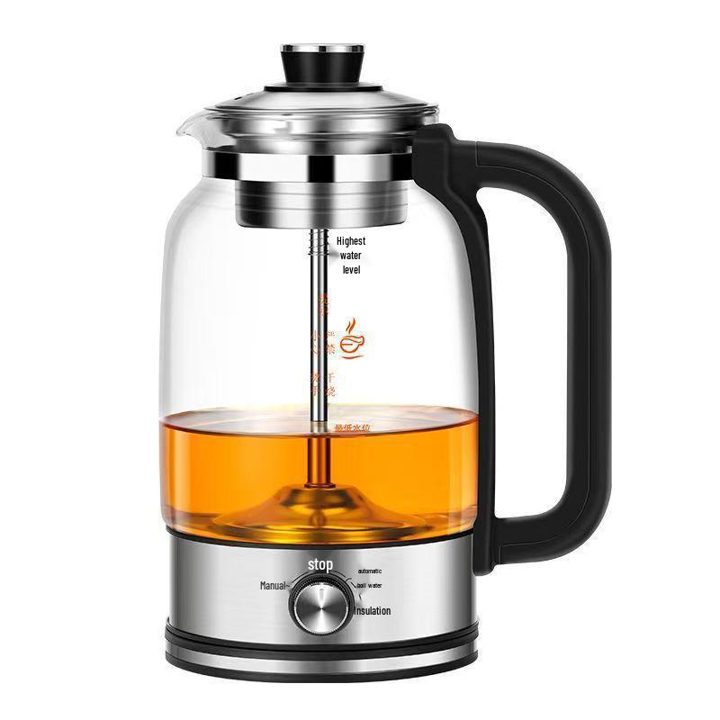 Automatic Steam-Spray Tea Maker & Electric Kettle with High-Temperature Resistant Glass for Brewing & Boiling