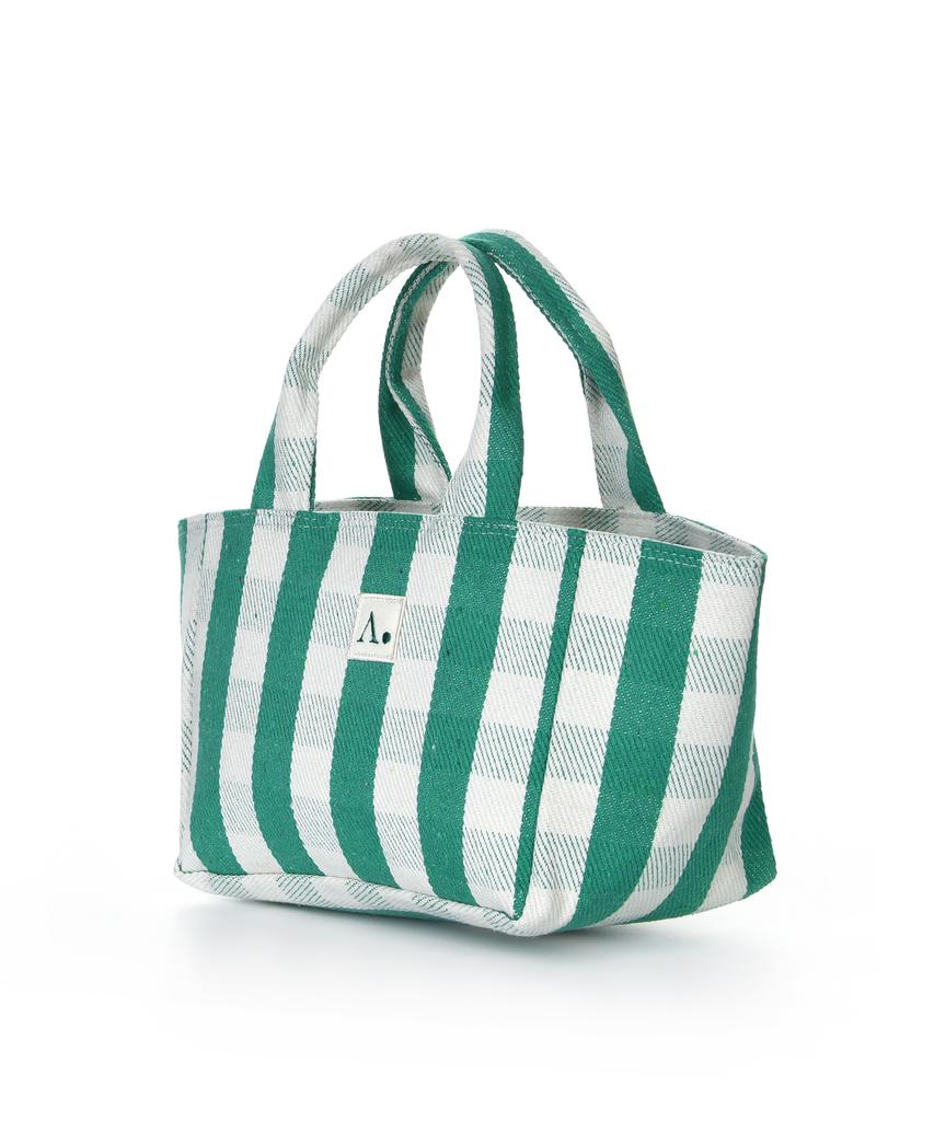 The-Abon Beach Cotton Check Tote Bag Red