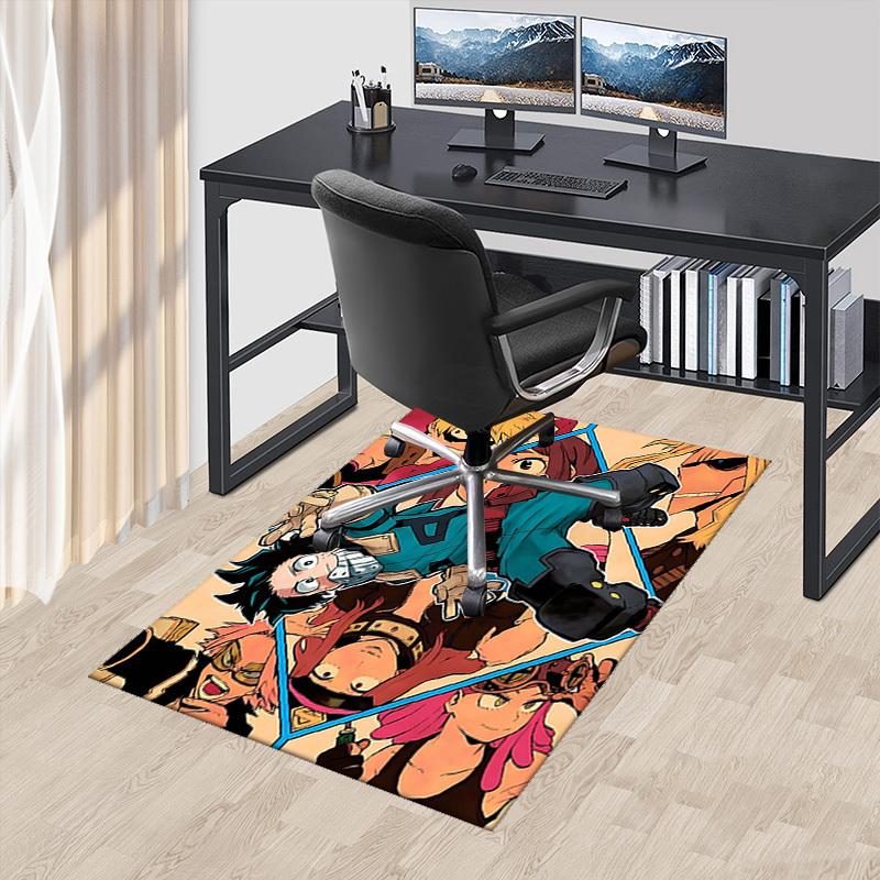 1 stuks My Hero Academia Stoelmat - Anime Cartoon Ontwerp Kantoor Tapijt, Antislip Tapijt voor Bureau, Geschikt voor Huisdecoratie, Woonkamer, Slaapkamer, Speelkamer,