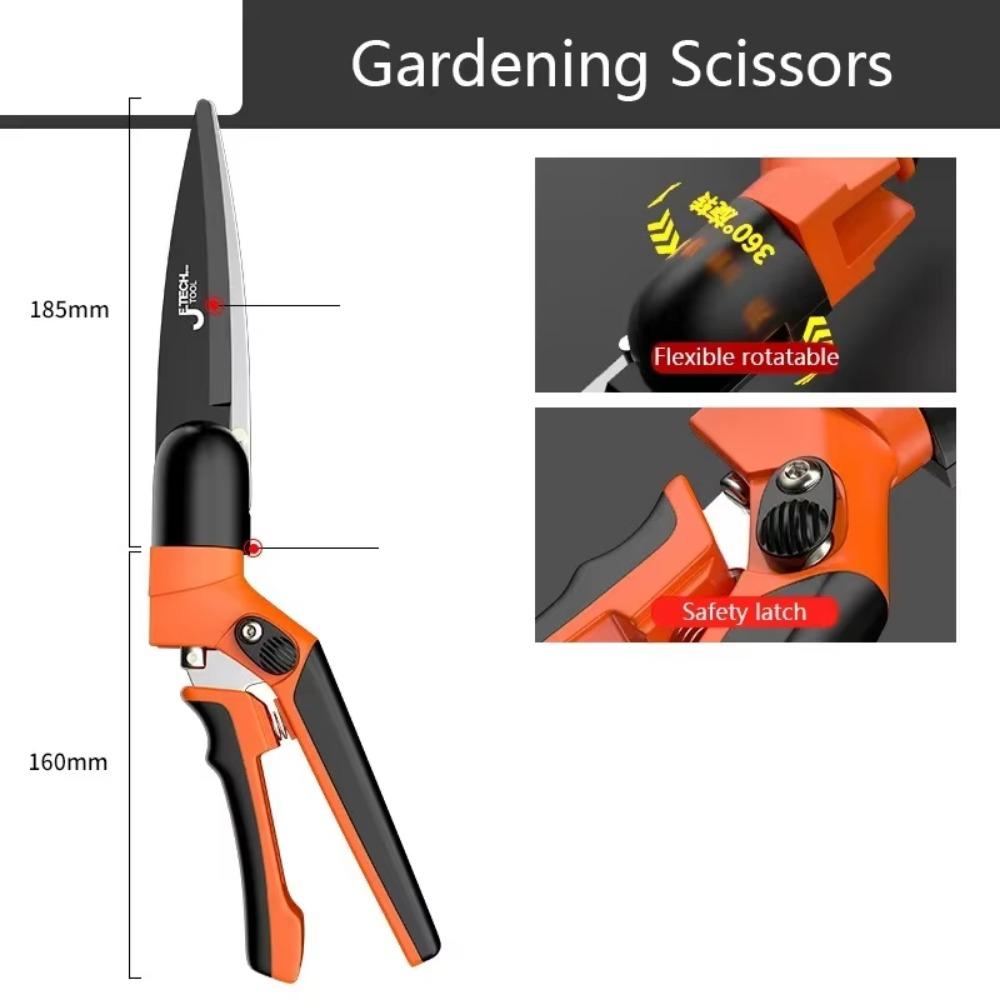 Multifunctional Gardening Mowers Scissors Sharp Tip 360 Rotation Garden Grass Trimming Shears Handheld Lawn Pruning Hedge Shears