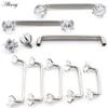 Alisouy 1 Stück Titan Herz Stern Zirkon Gewinde Oberfläche Bar Barbell Micro Dermal Anchor Retainer Verstecken In Der Haut Piercing Schmuck