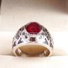 Ruby Oval Cut Gemstone With 925 Sterling Silver Ring For Men's #B543 JL375686400454
