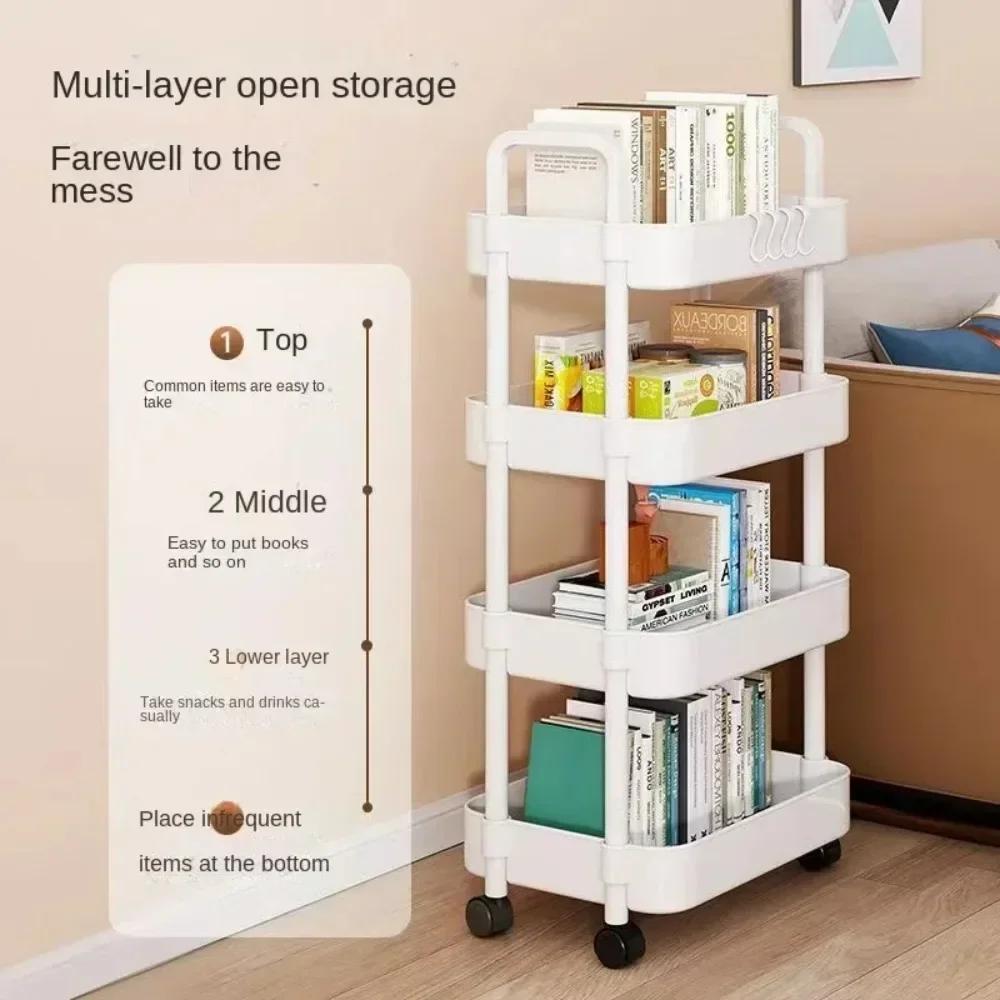 Nuovo Carrello a Scaffali Multi-Livello Cucina a Pavimento Camera da Letto Snack per Bambini Mobile Bagno Scaffale portaoggetti per Bagno Scaffali Cucina Storage