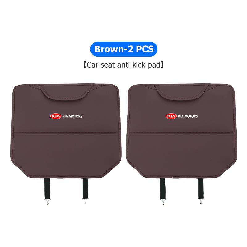 For KIA Leather Car Seat Back Anti-kick Pad Anti Scratch Protector Cover Storage Bag Sportage Rio Ceed Niro Soul Stonic Picanto Rtge90