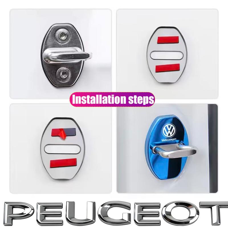 4Pcs Metal Car Door Lock Buckle Cover Protective Covers Hub Cap For VW GTI Polo Golf Passat B6 B7 B8 Tiguan Jetta T-ROC Taigo CC Zq3