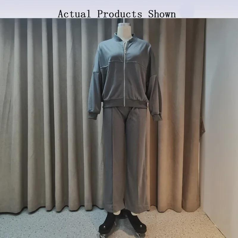 2024 Women's Casual Loose Sportswear Set: Long-Sleeve Round Neck Top & Trousers for Spring & Autumn