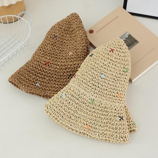 Portable Foldable Fisherman Hat, Handmade Braid Straw Hat with Adjustable Shape, Wide Brim Summer Sun Protection Hat for Outdoor Activities