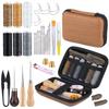 Leathercraft Kit for Leathercraft Tool Set for Hand and DIY Handcrafting with Waxed Sewing Finger and Sewing Needles Beginners, 39-Piece Sewing,