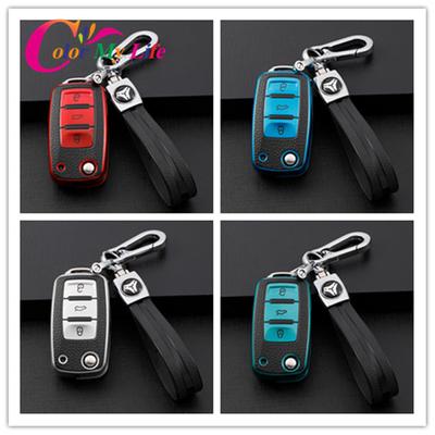 Color My Life Folded Car Key Case Key Holder Cover for Volkswagen VW Polo Tiguan Passat B5 B6 B7 Golf Scirocco Jetta MK6
