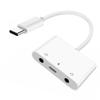 NFHK Type C USB-C To Dual 3.5mm Audio AUX & MIC Sound Card with PD Power Charging Adapter for Laptops, Tablets, and Mobile Phones, NF-UC-155-TC005