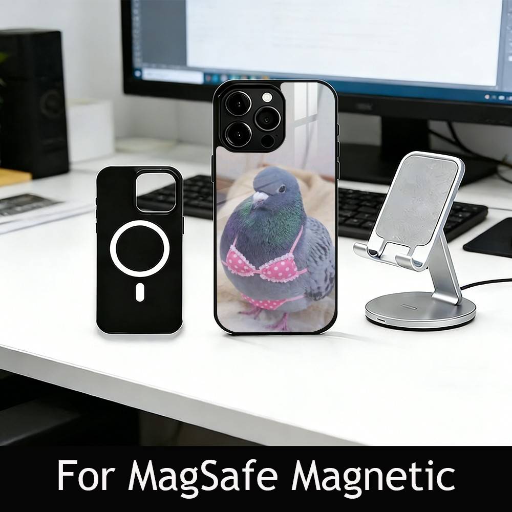 Lustige alberne Taube Handyhülle Für iPhone17,16,15,14,13,12,11 Plus,Pro Magnetisch Für Magsafe Kabelloses Laden