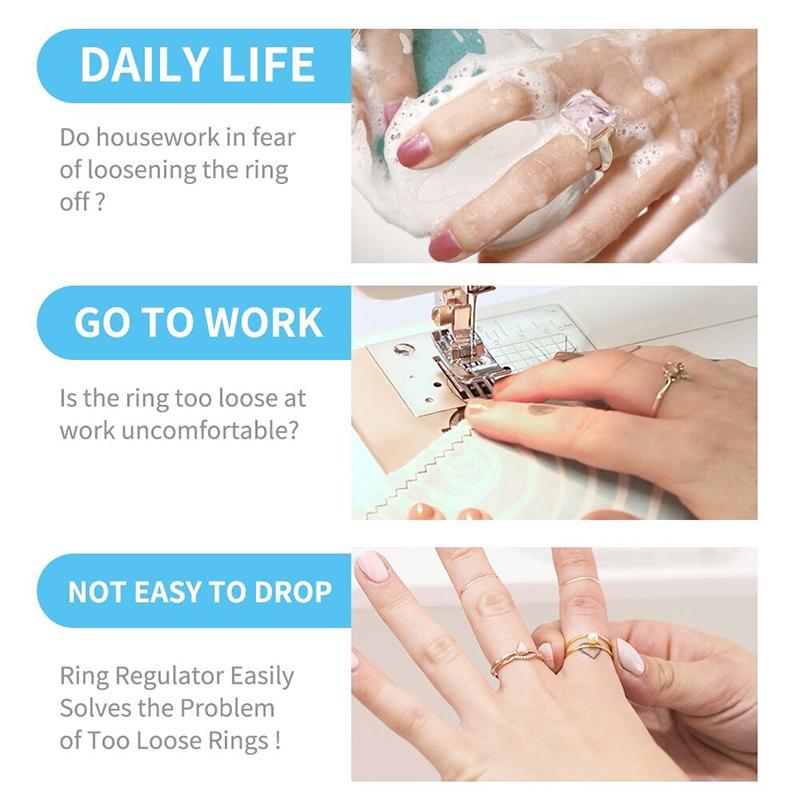 8 Sizes Silicone Invisible Clear Ring Size Adjuster Tighten Reducer Jewelry Tool