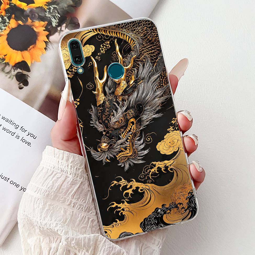 Clear For Huawei Y9 2019 Case Cover Cute Fashion Flowers Funny Cool Painted Soft Phone Case For Huawei JKM-LX1 JKM-LX2 JKM-LX3
