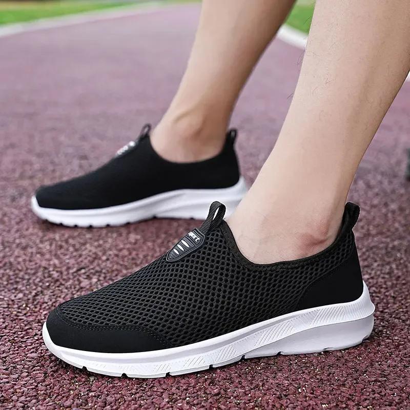 Mens Walking Shoes Breathable Sneakers Lightweight Anti Slip Casual Shoes Slip On Sports Shoes for Men Comfortable Flats