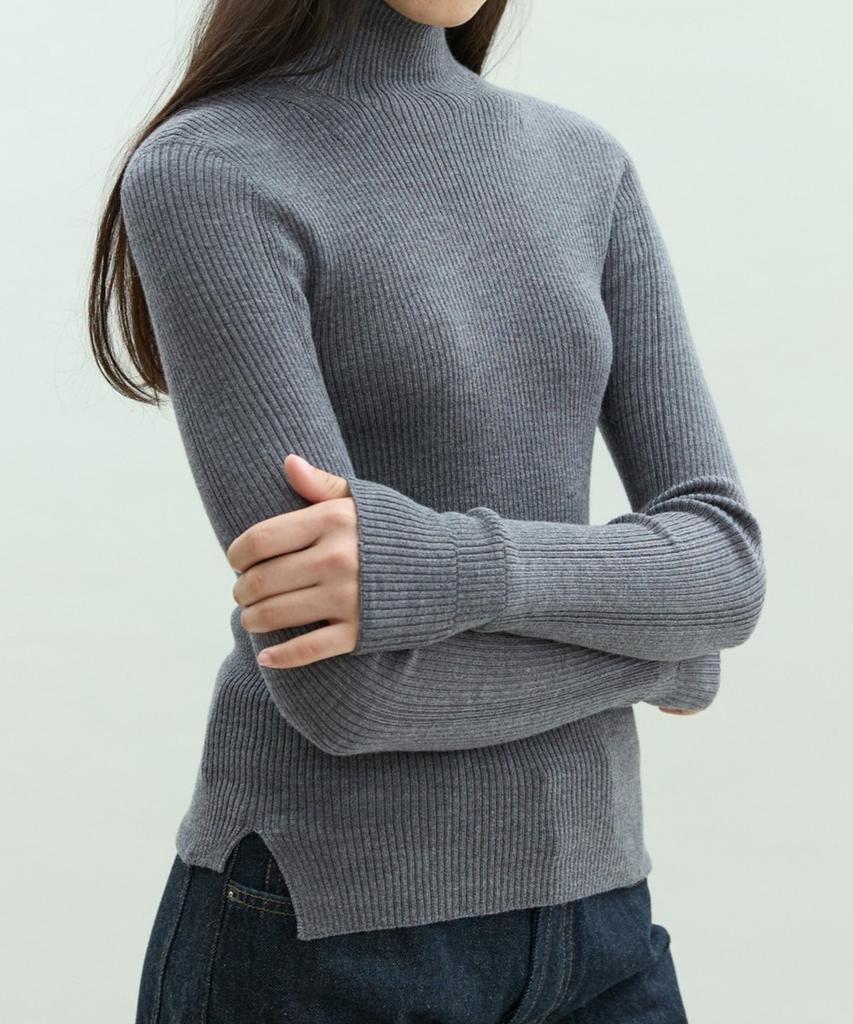 Dito Wholegarment 100 Wool Italian Yarn Turtleneck [Grey]