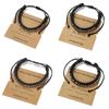 Morse Code Leather Bracelet With Stainless Steel Charms For Couples And Gift Giving