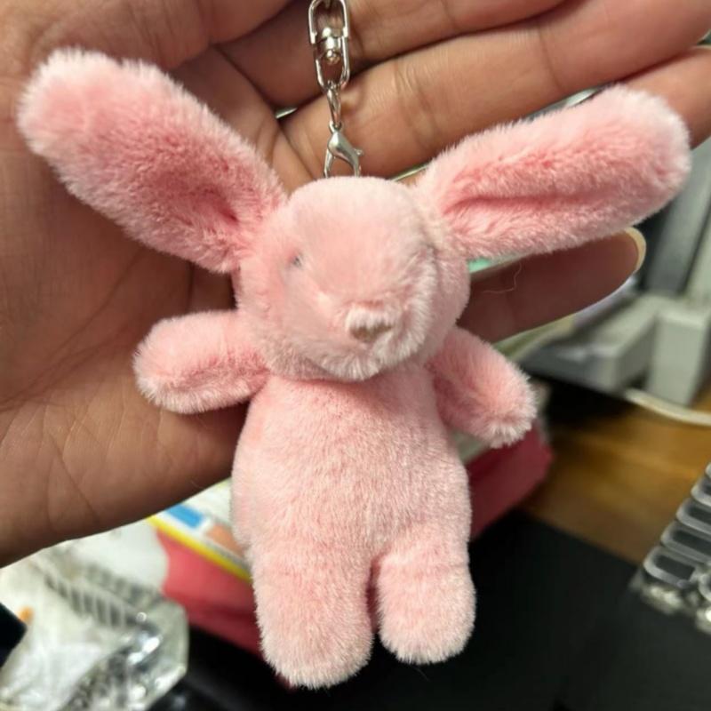Stuffed Animals Cute Cartoon Rabbit Keychain Trinket Toy Girl Bag Car Keychain Mobile Phone Pendant Jewelry Easter Gift