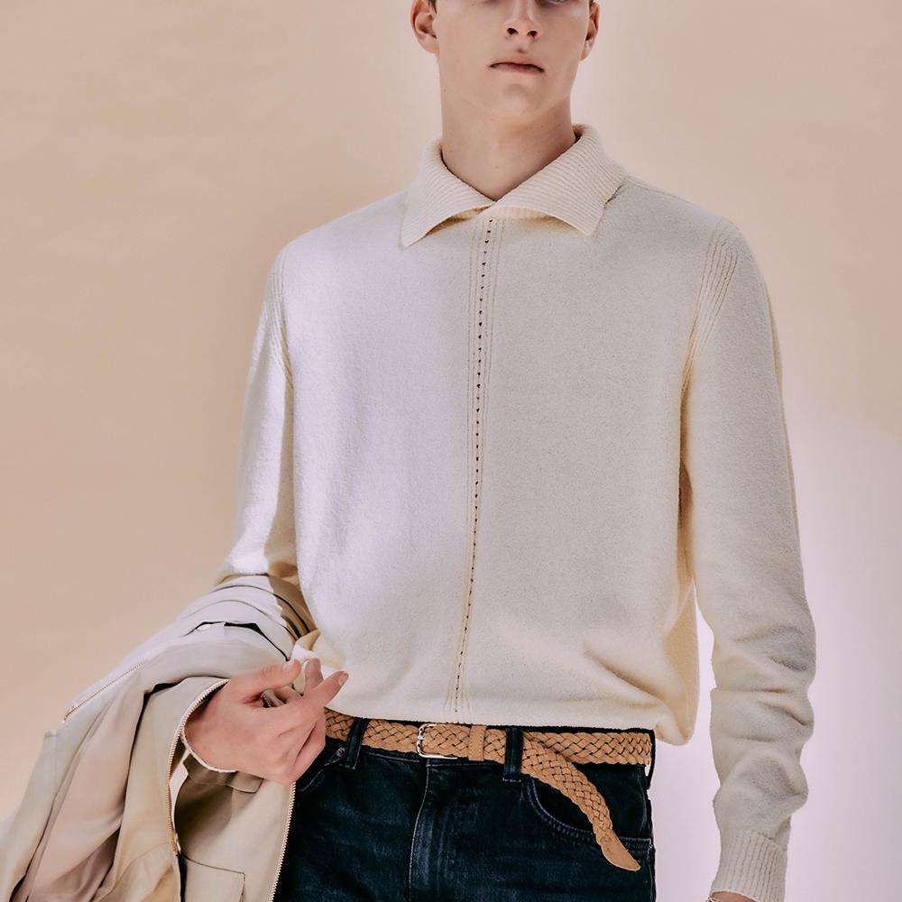 EDWARDMAX Boucle Summer Cotton Collar Knit