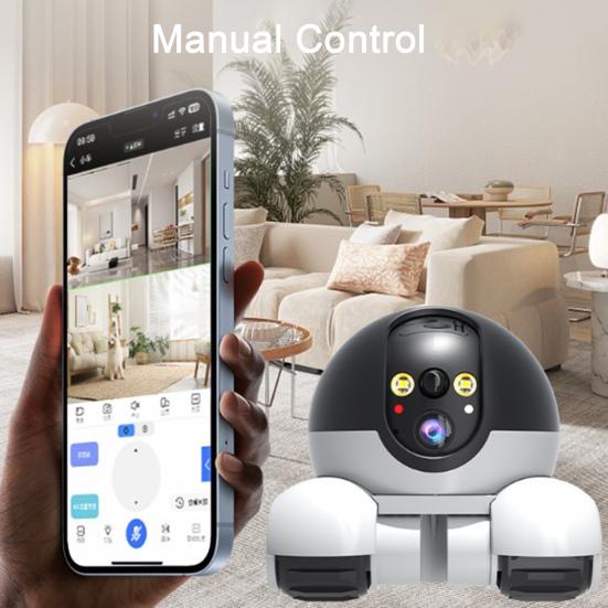 Wireless Pet Camera Vision Intelligent AI with Night Detection 360-Degree Coverage Wi-Fi Dual-Lens