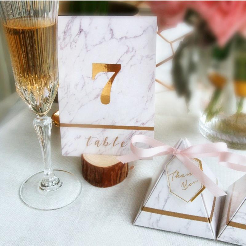 20 Pcs Europe Triangular Pyramid Style Candy Box Wedding Party Supplies Paper Gift Boxes KTY