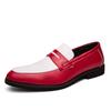Fashion Spring Leather Casual Men Flats Shoes Classic Color Block Loafers Fashion Leather Shoes Men's Slip-on Lightweight Business Shoes