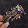 Titanium Druzy Cuff Bracelet Copper Wire Wrapped Adjustable Bangle Handmade Copper Jewelry Gemstone Cuff Wire Wrap Jewelry Engagement Gifts