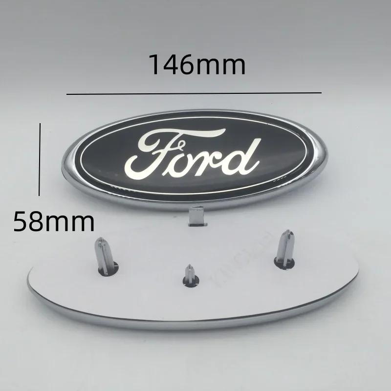 New 2026 Car Sticker For Ford 1pcs 3D for Blue Black 146mmx58mm Car Front Head Hood Bonnet Emblem Rear Tail Bumper Trunk Sticker