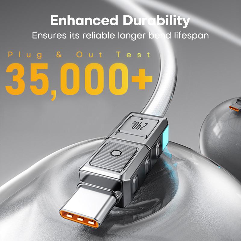 QOOVI PD 240W USB C To USB Type C Cable For Macbook Laptop Charger Fast Charging For iPhone 16 Xiaomi Samsung Charge Cord