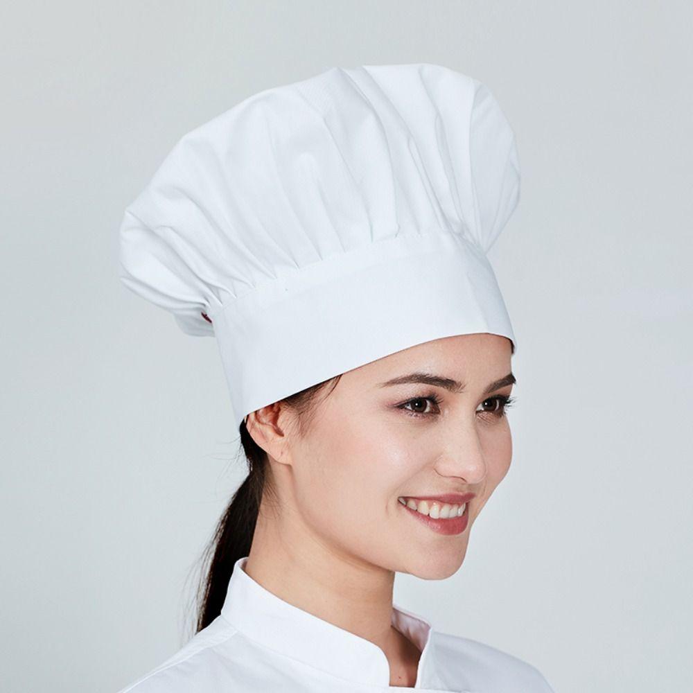 Washable Chef Cap Adjustable Cook Hats Catering Services Accessories Mushroom Caps Home