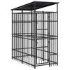 Vidaxl Outdoor Dog Kennel, With Roof, Steel, 1.84 M²