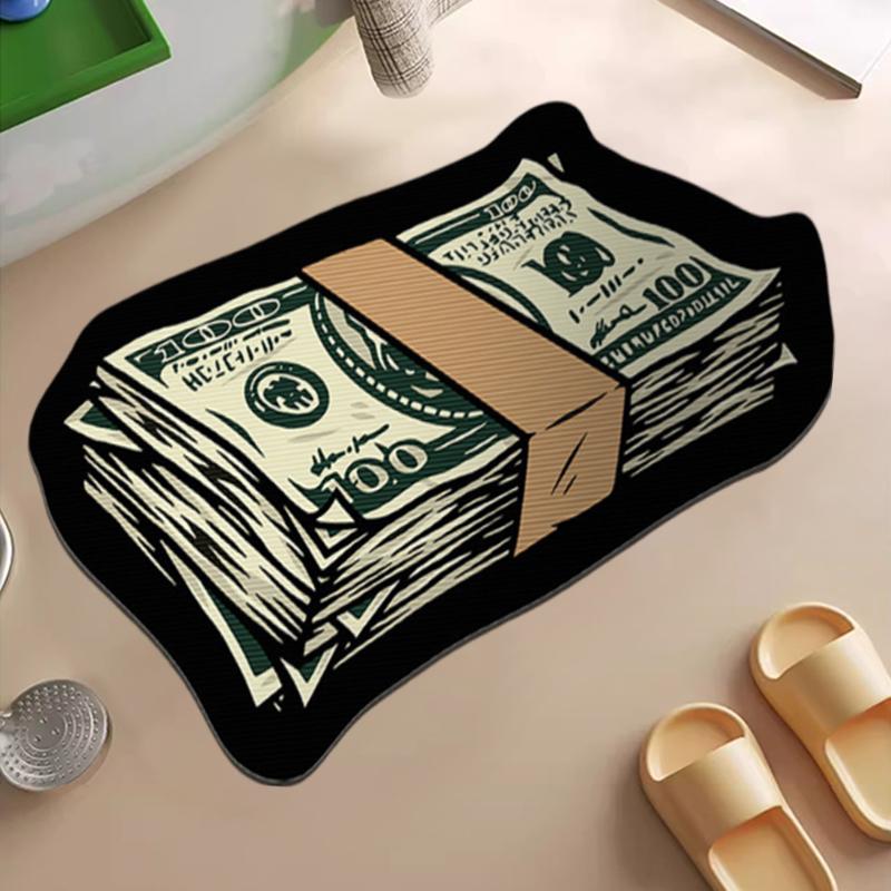 Creative Dollar Crystal Velvet Carpet Personalized Imitation Money Living Room Bedroom Irregular Art Floor Mat Home Decor
