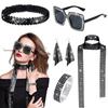 1970s Disco Women's Jewelry Earrings Scarf Sunglasses Bracelet Headband Accessory Set Retro Fun Essential