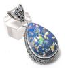 Blue Triplet Opal Gemstone 925 Sterling Silver Jewelry Pendant 1.93" n0R39