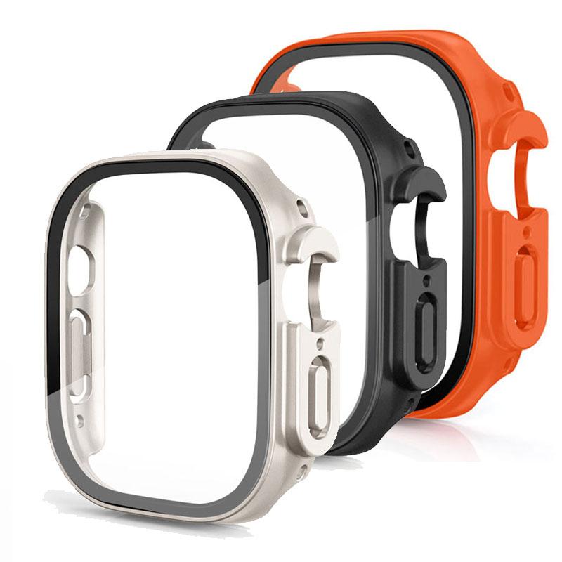 1/3Pack Glass+case For Apple Watch Ultra 49mm strap smartwatch PC Bumper+Screen Protector Tempered Cover iwatch series Accessori