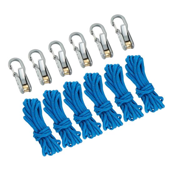 2/6/8/10/12/16/20 Pezzi Tenditore per Corda con Rullo Corda Robusto Metallo per Zainismo Escursionismo Nautica Campeggio Tenditore Regolatore per Corda di Tirante