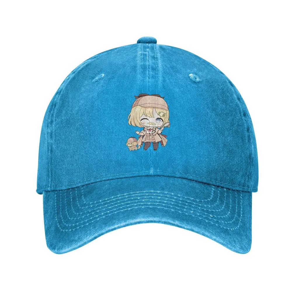 Hololive English Watson Amelia Unisex Baseball Cap Smol Ame Detective Distressed Cotton Hat Classic Outdoor Running Headwear