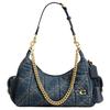 Coach Juliet 30 Denim Quilted Detail Fabric Shoulder Bag Large Women Shoulder Bag Deep-Indigo CDZ72-B4YMW