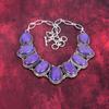 Purple Copper Turquoise Handmade Gemstone Jewelry, 925 Solid Sterling Silver Necklace Unique Design Jewelry, For Women