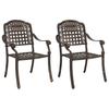 Garden Chair 2 Pcs Bronze 55 X 56.5 X 91 Cm Aluminum