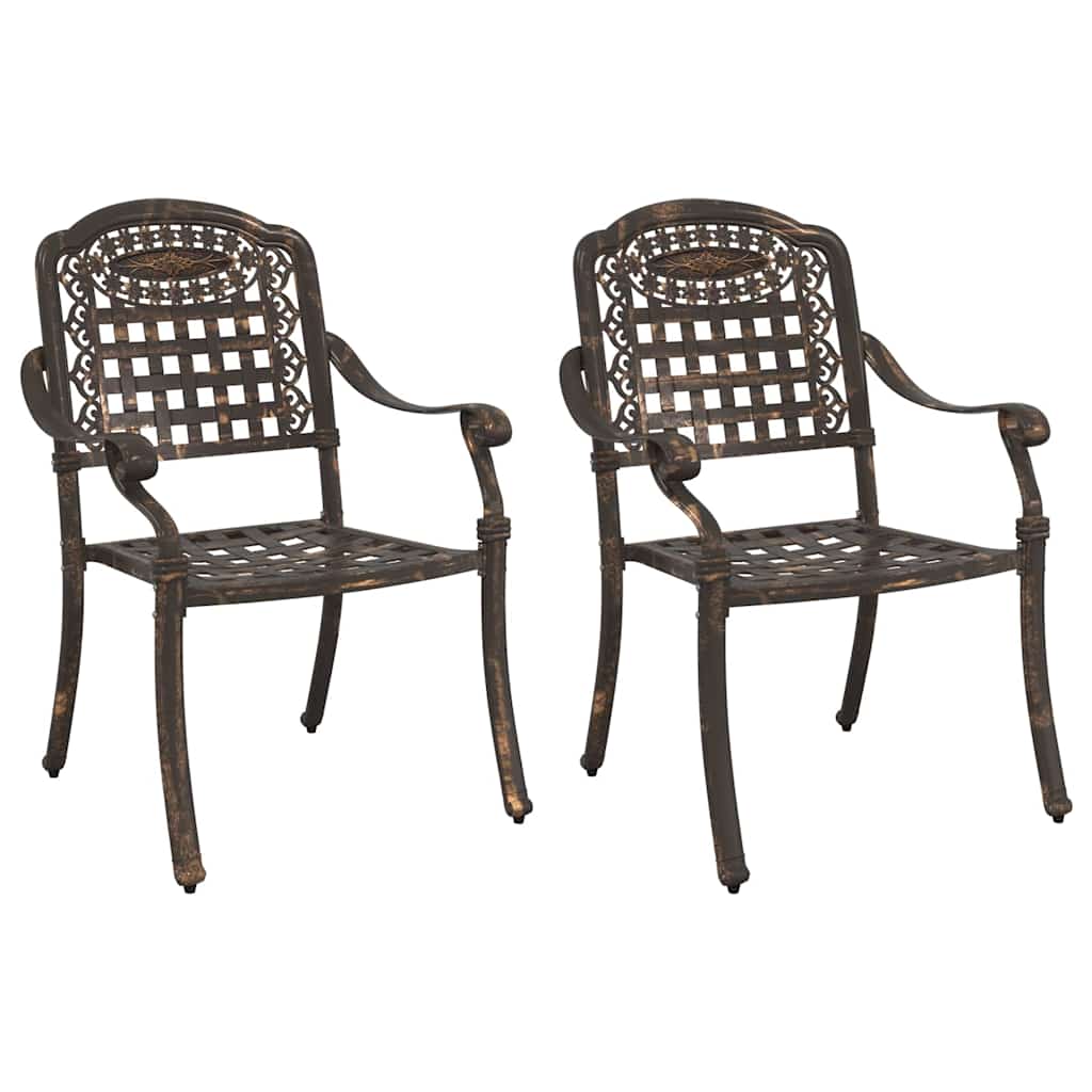Garden Chair 2 Pcs Bronze 55 X 56.5 X 91 Cm Aluminum
