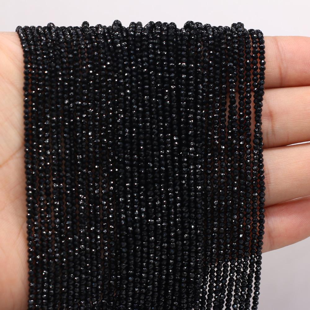 3 Strand Natural Stone Spinel Beads 2mm Small Loose Spacer Beads for Jewelry Making DIY Necklace Bracelet Anklet Earrings Accessories Beading 38 Cm
