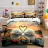 Swans In Sunset Romance Printed Duvet Cover Set1 Duvet Cover+2 Pillowcasemulti Size Bedroom Bedding Decor Luxury Gifts