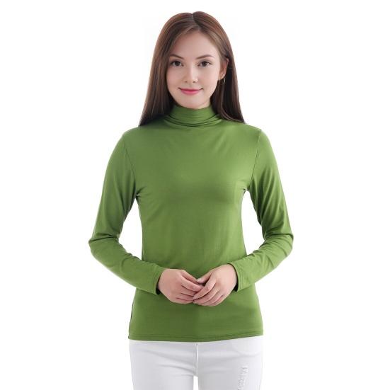 Women Tops Modal Long Sleeve Turtle Neck Solid Color Base Shirt Figure-flattering Women Shirt Daily Wear