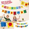 Back To School Themed Party Bunting with Pencil and Ruler Design for Decor