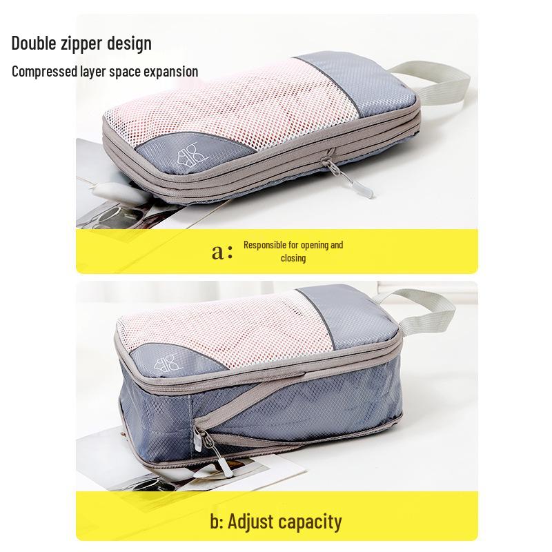 Set de Bolsas de Almacenamiento y Compresión para Ropa de Viaje de Cinco Piezas