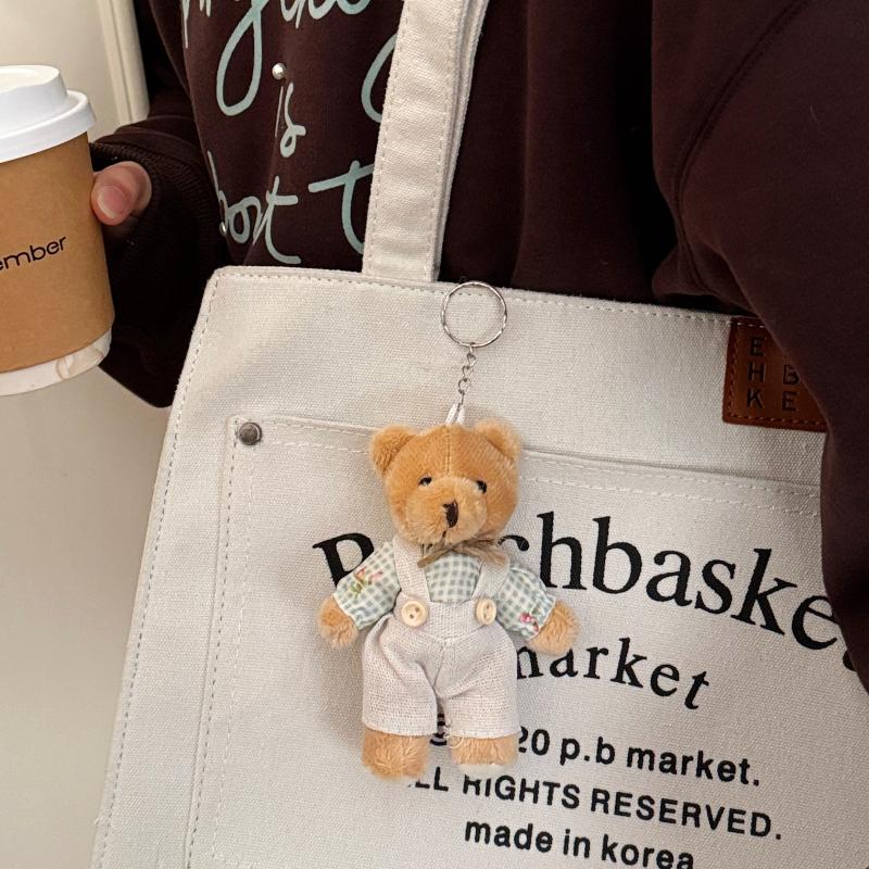 Cartoon Bear Keychain Kawaii Bear Plush Keychain Gift, Little Bear Pendant Bag Charm Accessory Couple Keychain Plush Toy Keyring